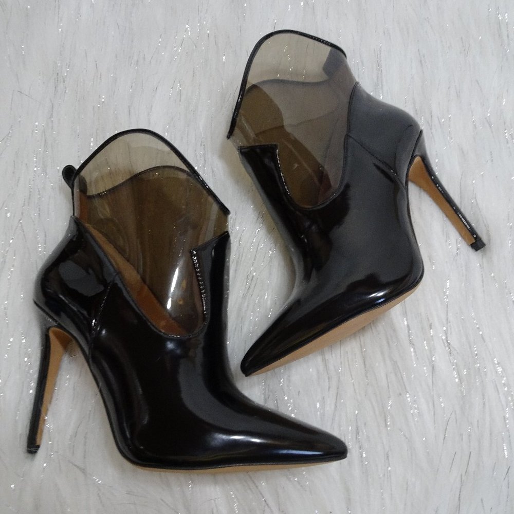 Jessica Simpson Black Periya Faux Leather Pointed Toe Booties 7M - Picture 2 of 14